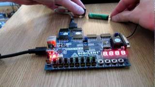 Digilent Basys2 starter kit - 0 to 3.3V digital voltage meter with multiplexed BCD display