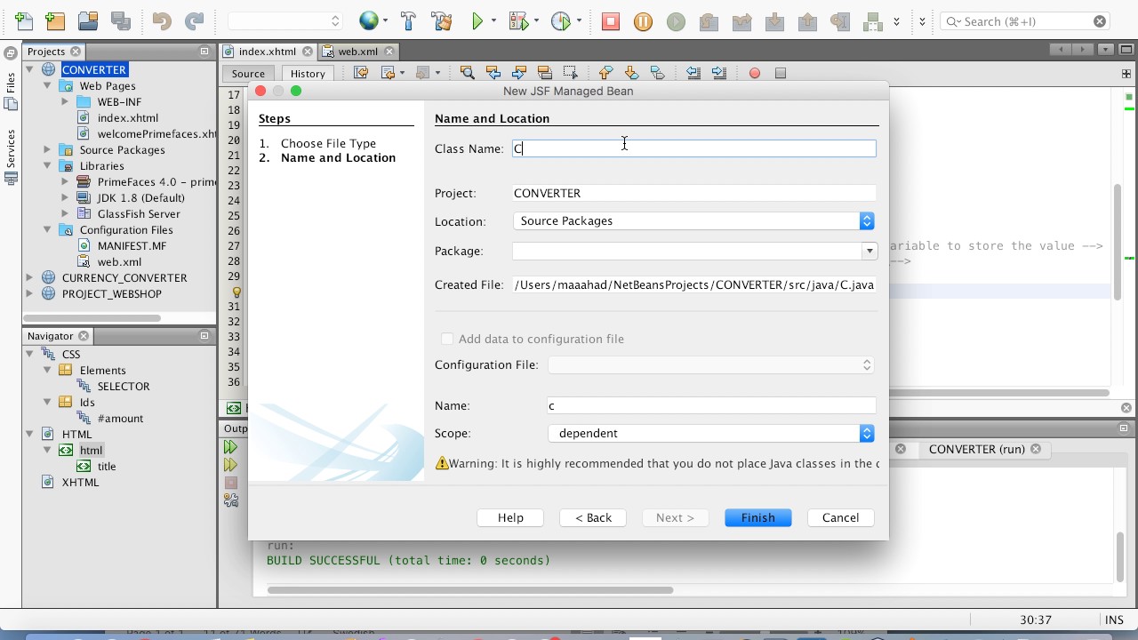 JSF+PrimeFaces +Currency Converter Tutorial 1 Getting amount to be