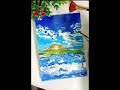 Stunning Tropical Sunset Landscape | Vibrant Acrylic Painting Reveal 🌴🌅 #nightskyacrylicpainting#art