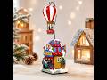 Christmas Village Sky High Hot Air Balloon Rides 12.2”H Animated Lighted Musical Scene