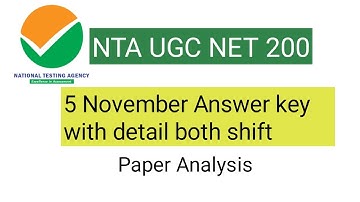 5th November 2020 answer key of NTA UGC NET / UGC net paper analysis and solved paper/First paper-1