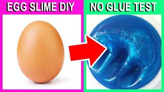 Egg Slime No Glue, No Activator Slime Testing, Will It Slime?