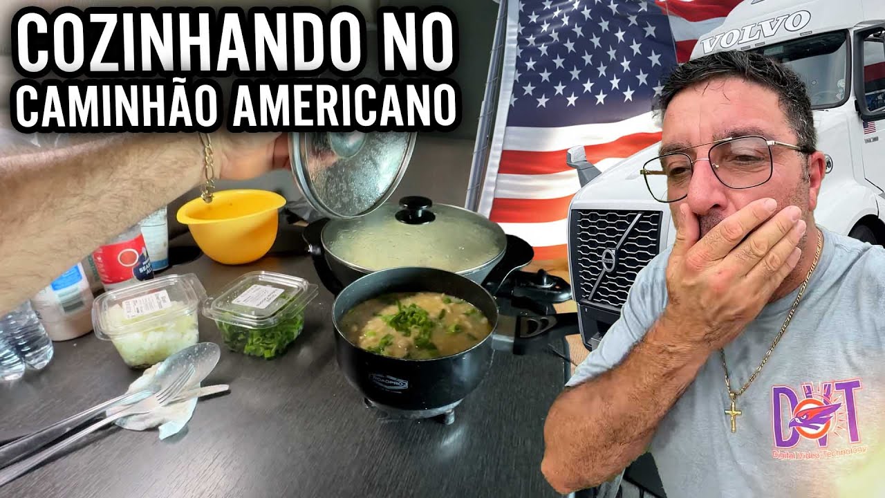 COZINHANDO DENTRO DO CAMINHÃO AMERICANO