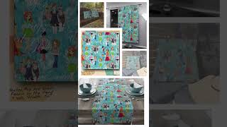 Retro Pop Art Girls Fabric #PopArtFabric #RetroTextile #PinUpDesign #DIYCrafts #BohoChic #HomeDecor