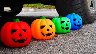 Crushing Crunchy Soft Things By Car - Experiment Halloween Pumpkins Vs Car Vs Food