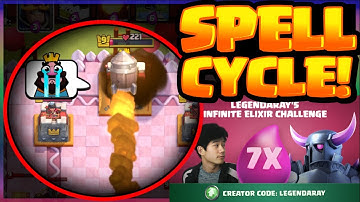 *SPELL CYCLE DECK EASY WIN!* Legendary Infinite Elixir Challenge X7 Spell Cycle Deck - Clash Royale