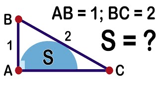 Find area of the semicircle in the right triangle ABC. Geometry challenge. Mathematical Olympiad.