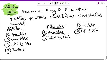 Section 2.2, Rings, Addendum to Ring Definition and Rngs