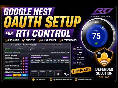 RTI Google Nest Driver Setup | OAuth, SDM API & Device Discovery