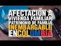 AFECTACIÓN A VIVIENDA FAMILIAR Y PATRIMONIO DE FAMILIA INEMBARGABLE