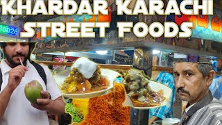 Karachi Street Foods Of Kharadar old city Area . Narial Pani  Qadir Chat
