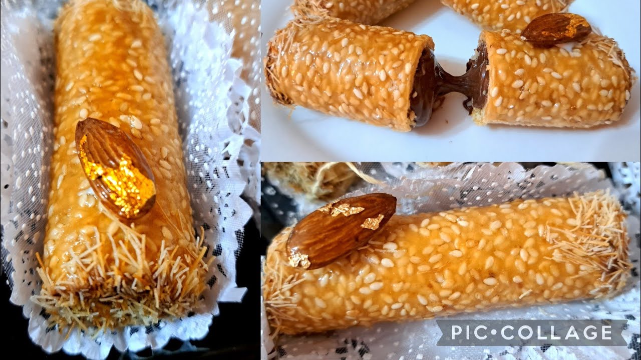 سيقار الجلجلان بحشوة لذيذة جدا ضمن حلويات العيد