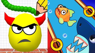 Draw To Smash VS Save The Fish Satisfying ASMR Gameplay (Android, ios) (New Update)