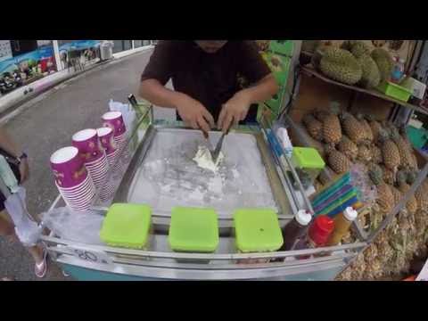 Таиланд. Как готовят жареное мороженое Fried ice cream