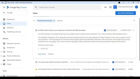 How resolve play console warning play-services-safetynet:17.0.0 The SafetyNet Attestation API