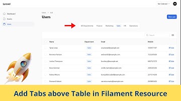 How to add Tabs above Table in Filament Resource in Laravel