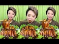 Asmr mukbang  black bean fire noodle  pork park  spicy octopus spam fried dumpling eating