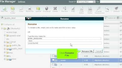 Joomla Setup - Change Directory - cPanel