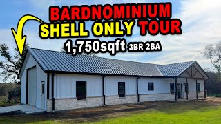 Inside 1750 sqft 3BR/2BA SHELLONLY #Barndominium Tour | Texas Best Construction