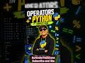 short cut operators, operators in python programming,types of operators in python #python #coding