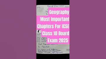 Geography Most Important Chapters For ICSE Class 10 Board Exam 2025 + Paper Pattern