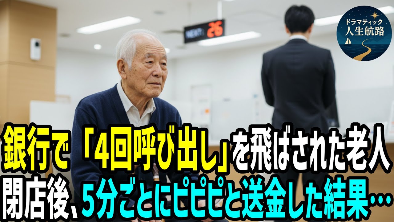 老人を「金持ち以外は時間の無駄」と閉店まで一度も呼びださなかった銀行。閉店後、老人のとった予想外の行動に全行員が凍りついた…