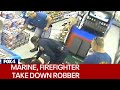 Mansfield firefighter takes down armed robber