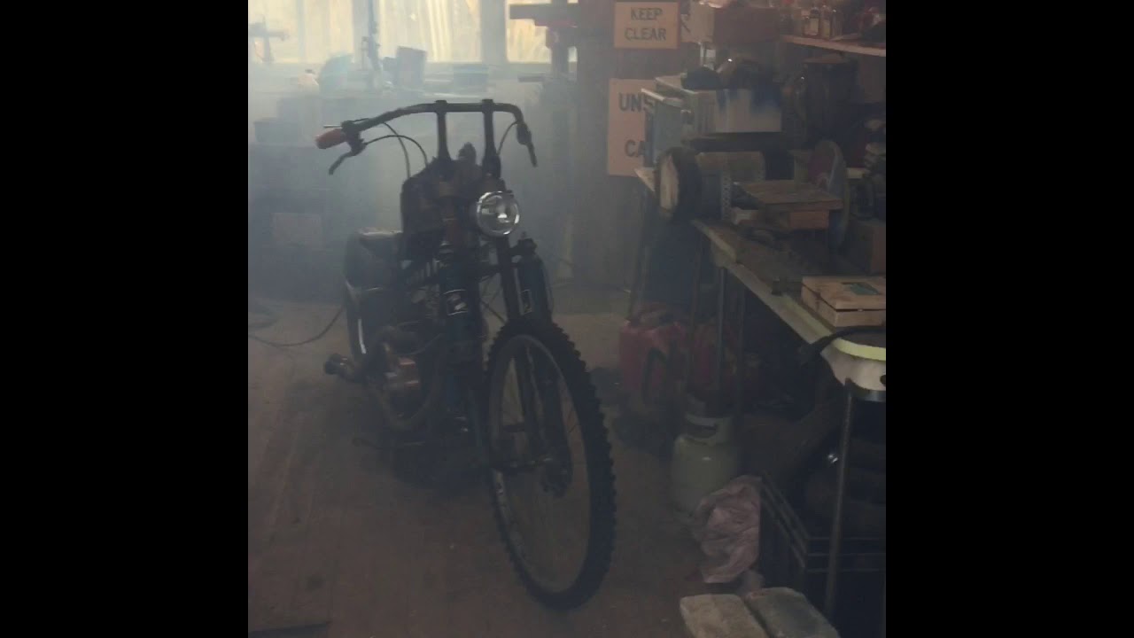 Twin engine steam punk motor bike