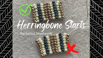How to start Herringbone Stitch (without using Ladder Stitch)