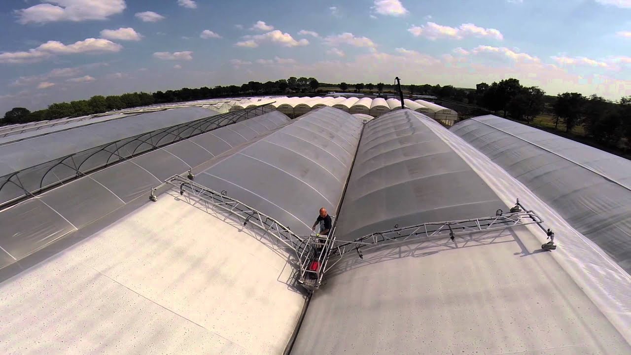Shading layer on a plastic greenhouse roof YouTube