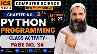 ICS 11th CS Lecture 22 | Class activity Page-34 | List Tuple String
