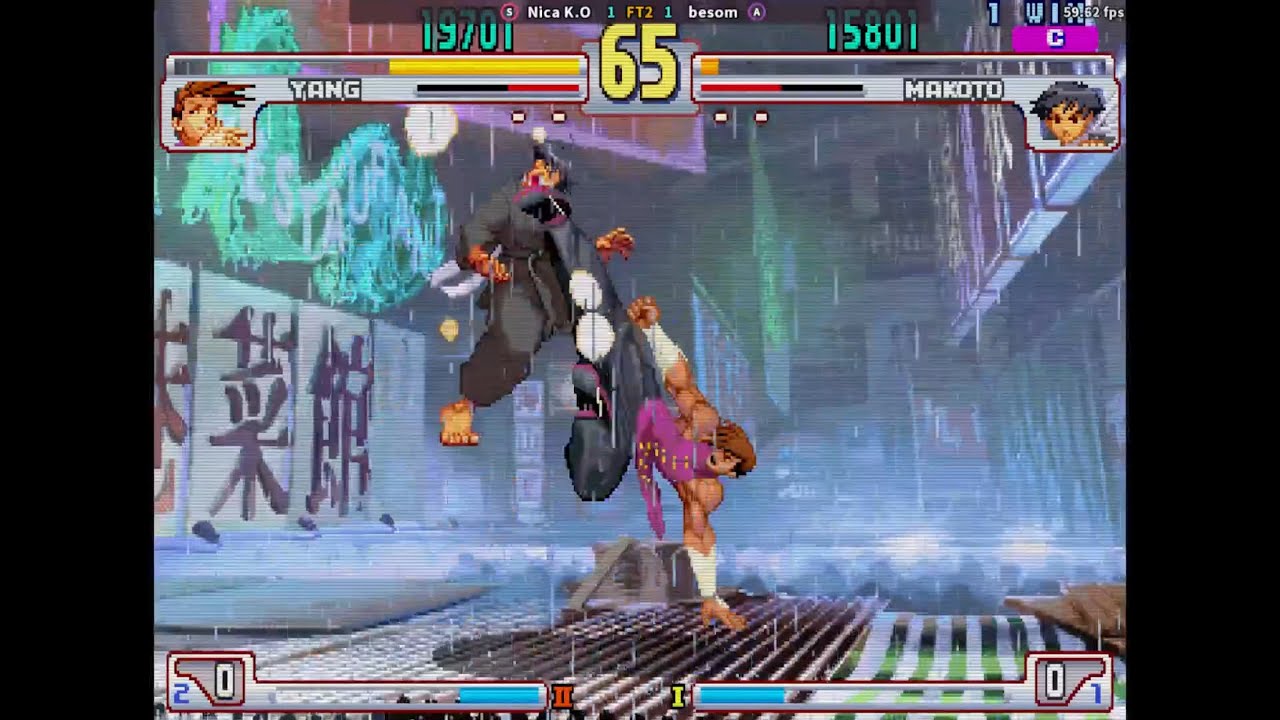 SFIII 3RD Strike: Ника КО (ЯН) ПРОТИВ БЕСОМ (МАКОТО) НАБОР FIGHTCADE FT2