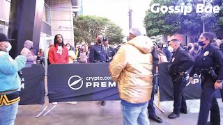 Rapper Polo G gets into an altercation outside the Staples Center after a man hurls abuse at him