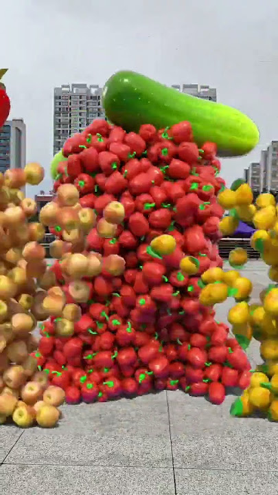 Fruit and vegetable collision 🤯3D Special Effects | 3D Animation #shorts #vfxhd #decompression