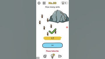 brain out level 30 how many ants walkthrough or answer