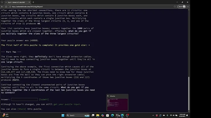 Advent of Code 2025 Day 8
