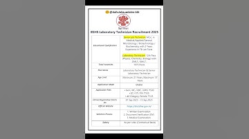 BSHS Laboratory Technician Recruitment 2025 | New Vacancy 2025 | dailyJobs updates #shorts #job