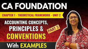 Accounting Concepts, Principles & Conventions | Theoretical Framework Unit 2 | Part 2 With Examples
