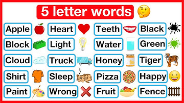 5 Letter Words List 🤔 | Phonics lesson | Reading Lesson | Learn with examples