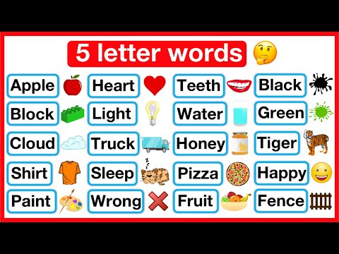 5 Letter Words List 🤔 | Phonics lesson | Reading Lesson | Learn with examples