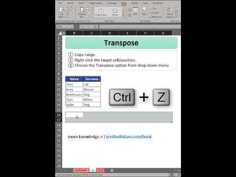 Excel Transpose data change rows with columns - YouTube