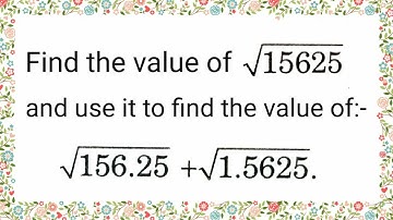 Find the value of square root of 15625. #squaresandsquareroots #easymaths #maths