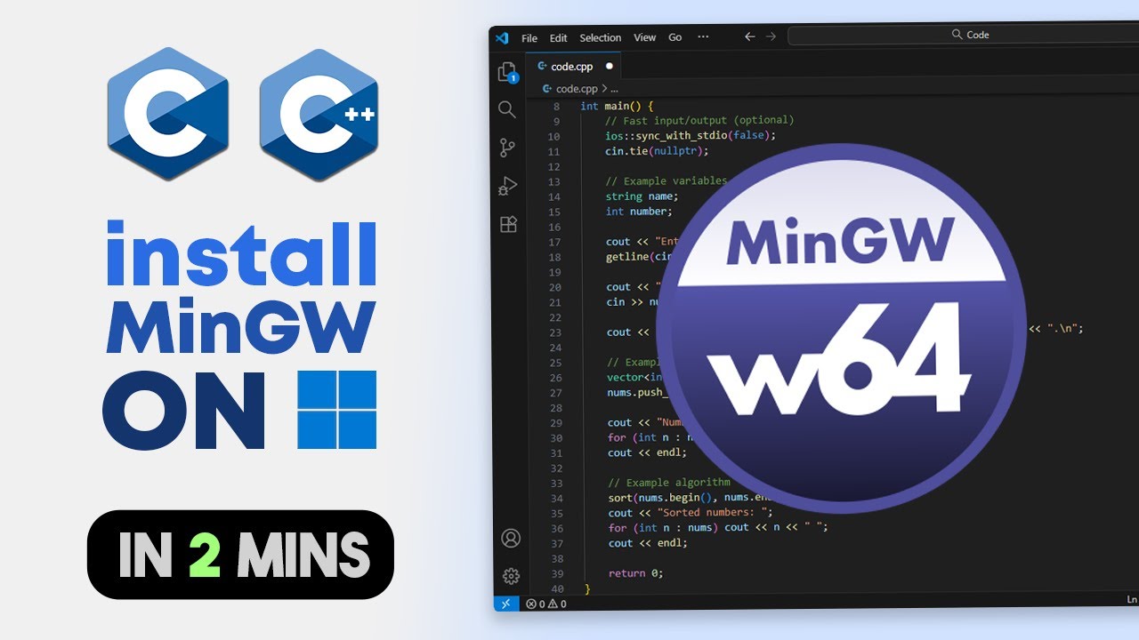 Как установить MinGW w64 на Windows 11 и 10 (GCC - G++)