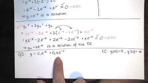 Prob. 3.1.9 - Verify functions are solutions of DE. Given initial conditions, find particular soln.