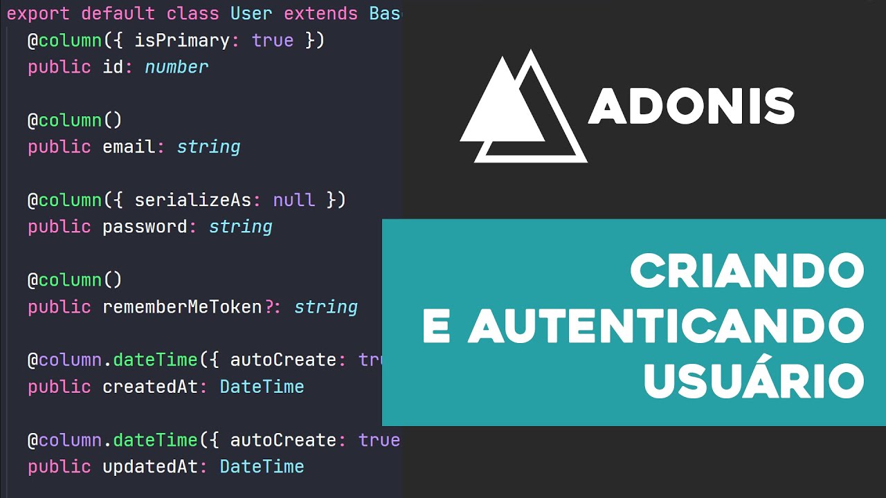 Autenticação com o Auth no AdonisJS | Prog. Web | Aula #18 - YouTube