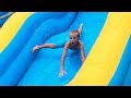 Kids HILARIOUS reaction on WATER SLIDE!