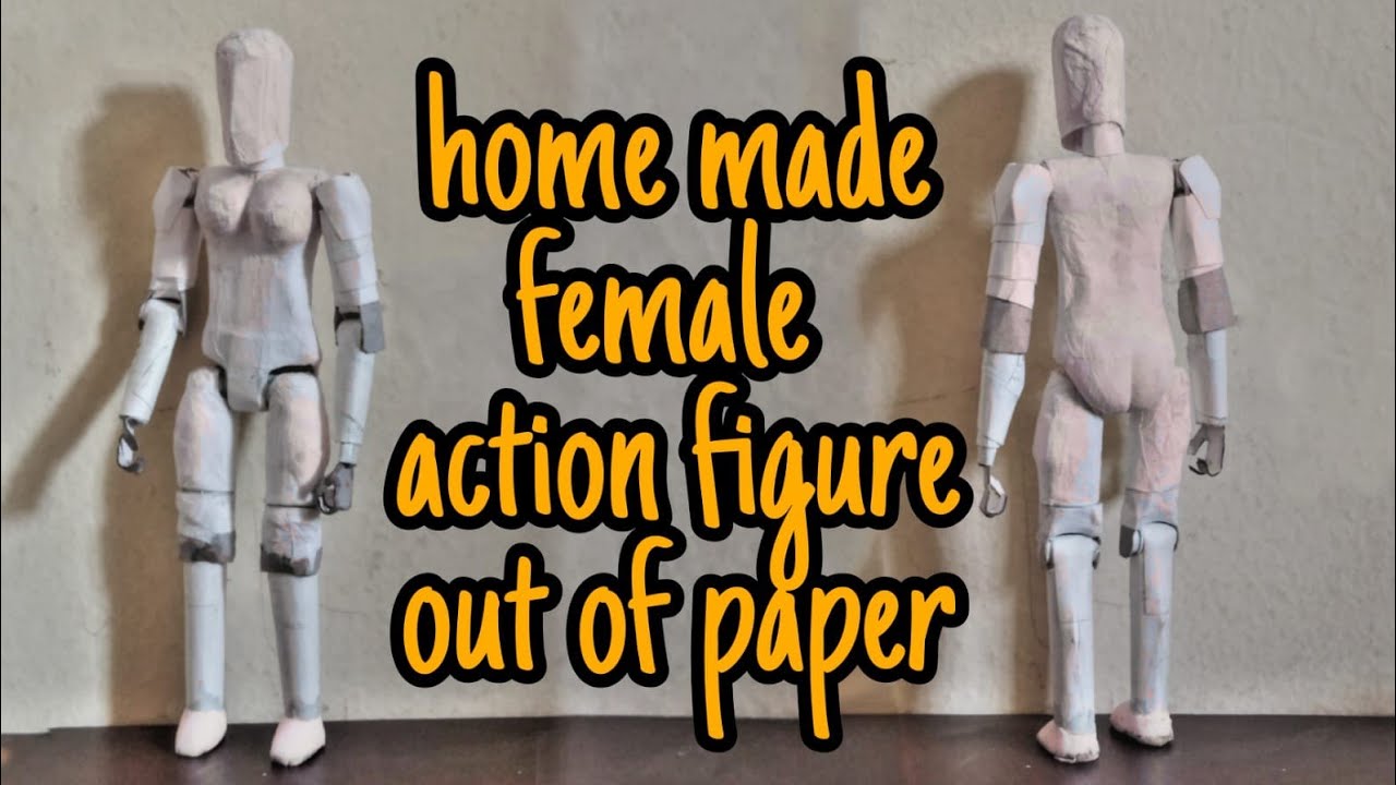 how to make female action figure with paper #papercraft #actionfigure ...