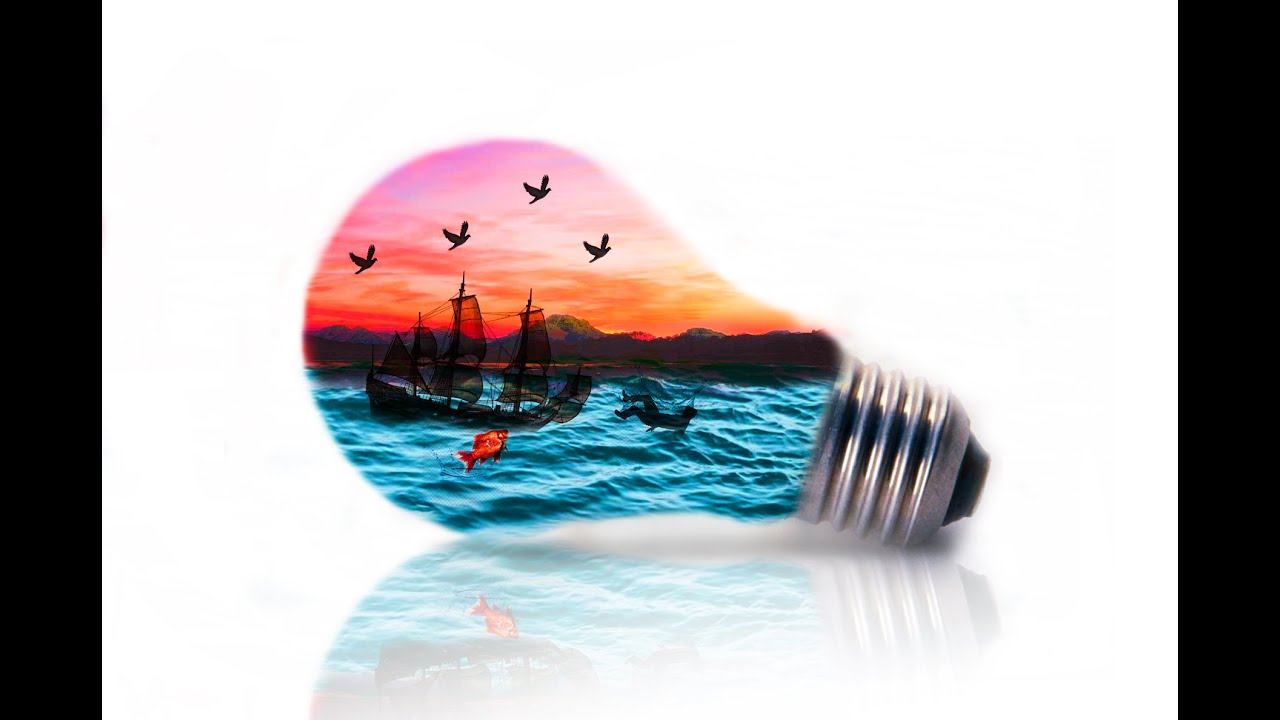 Ocean In Side The Bulb | Photoshop Manipulation | Photoshop Tutorial #photoshop #youtube #shorts