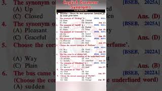 Synonyms Objective Questions | Class 12 English Grammar | #shorts #synonyms #class12englishgrammar