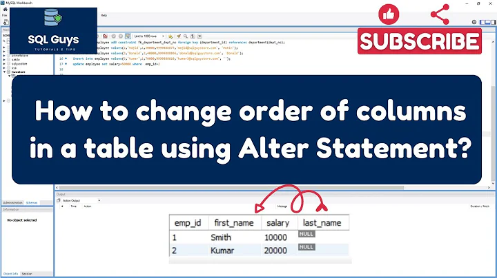 SQL Tutorial - How to change the order  of columns in a table using Alter table statement in SQL?